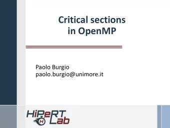 in OpenMP  Paolo Burgio  paolo.burgio@unimore.it  Outline  Expressing parallelism