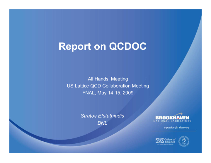 report on qcdoc