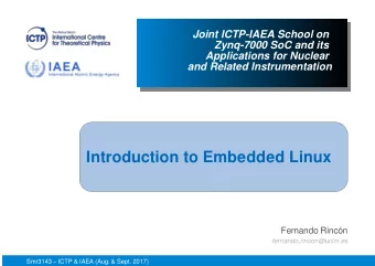 I  n  t  r  o  d  u  c  t  i  o  n  t  o  E  mb  e  d  d  e  d  L  i  n  u  x  Fernando Rincn