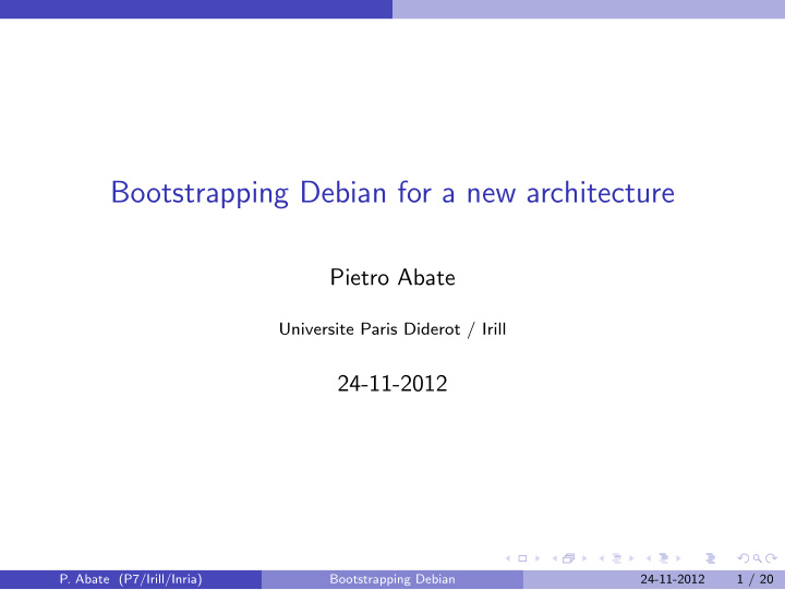 bootstrapping debian for a new architecture