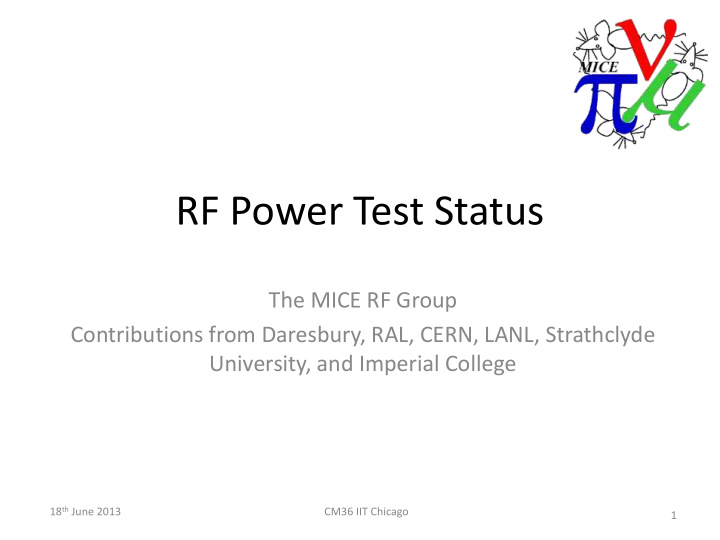 rf power test status