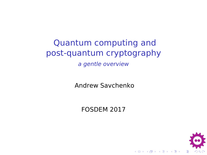 quantum computing and post quantum cryptography