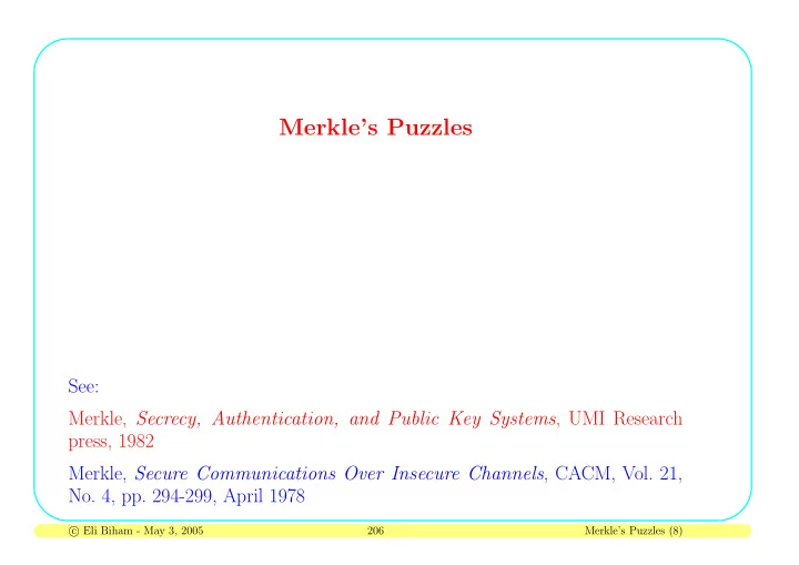 merkle s puzzles