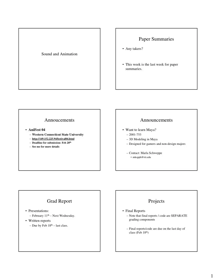 paper summaries