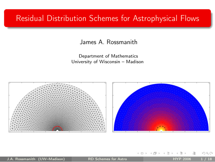 residual distribution schemes for astrophysical flows