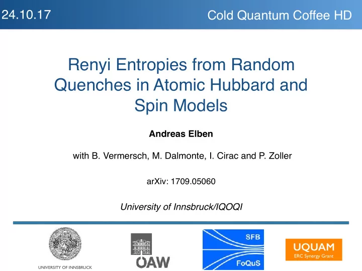 renyi entropies from random quenches in atomic hubbard