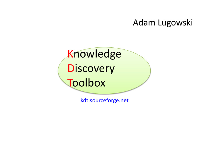 knowledge discovery toolbox