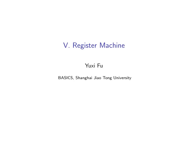 v register machine