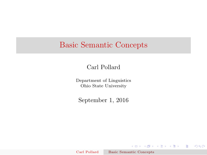 basic semantic concepts