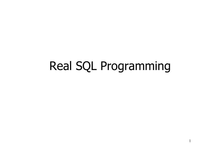 real sql programming