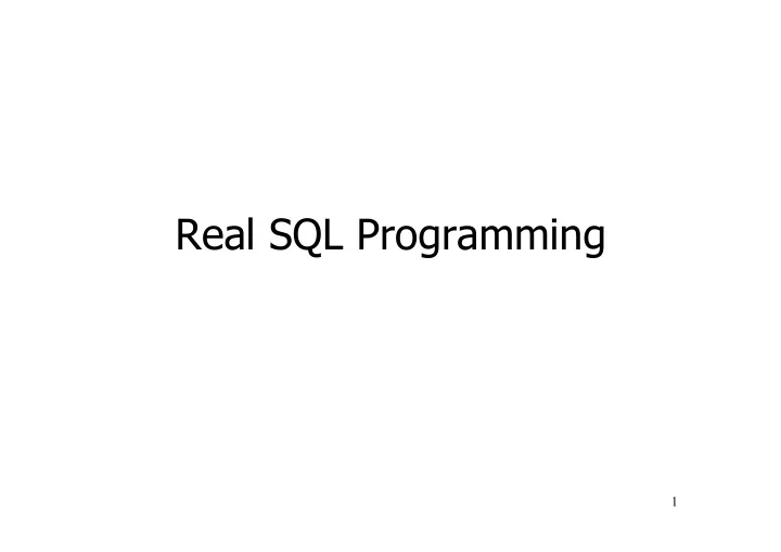 real sql programming
