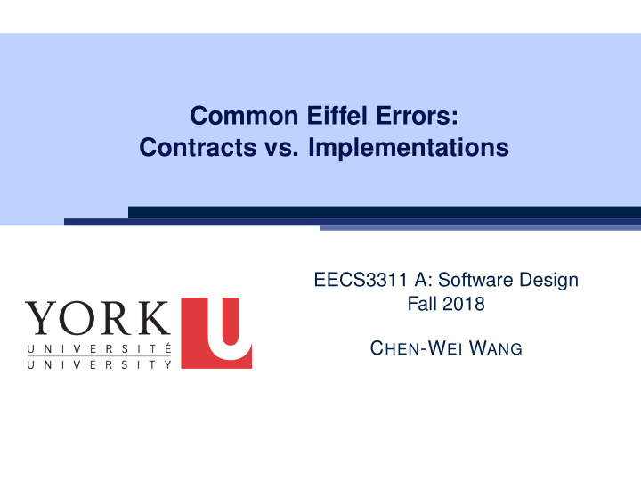 common eiffel errors contracts vs implementations