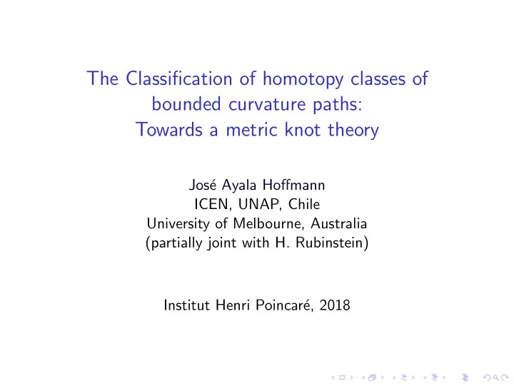the classification of homotopy classes of bounded