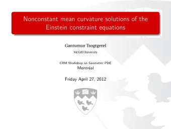 Nonconstant mean curvature solutions of the  Einstein constraint equations  Gantumur Tsogtgerel