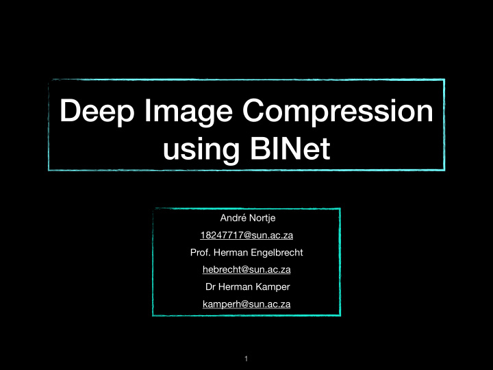 deep image compression using binet