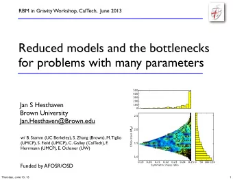 Reduced models and the bottlenecks  for problems with many parameters  Jan S Hesthaven  Brown