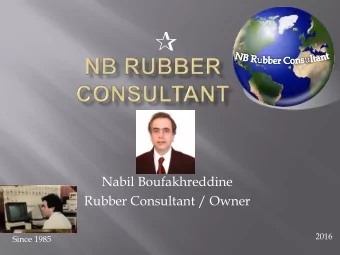 Nabil Boufakhreddine  Rubber Consultant / Owner  2016  Since 1985  NB  NB Rub  ubber Cons