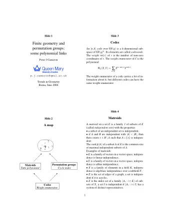 ?    ?    ? of maximal independent subsets of A .  ?  Examples of matroids:  E is a family