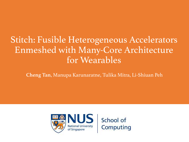 stitch fusible heterogeneous accelerators enmeshed with