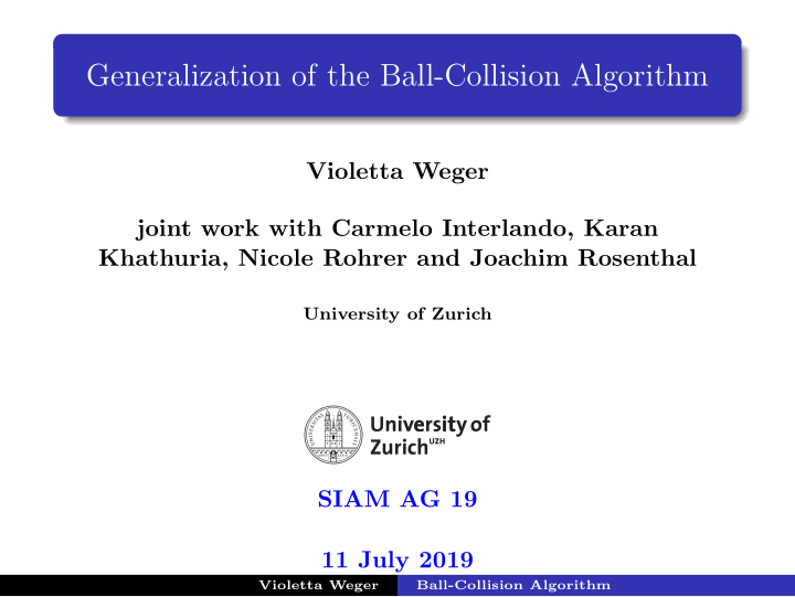 generalization of the ball collision algorithm