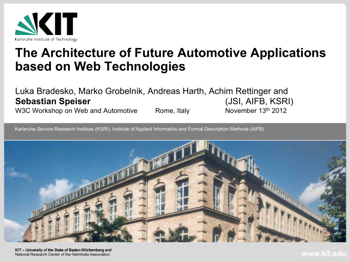the architecture of future automotive applications based