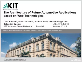The Architecture of Future Automotive Applications  based on Web Technologies  Luka Bradesko, Marko