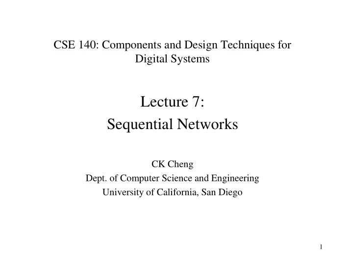 lecture 7 sequential networks