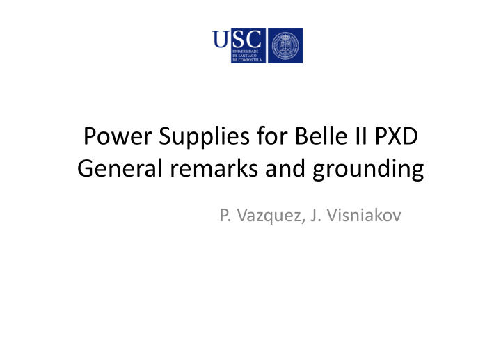 power supplies for belle ii pxd general remarks and
