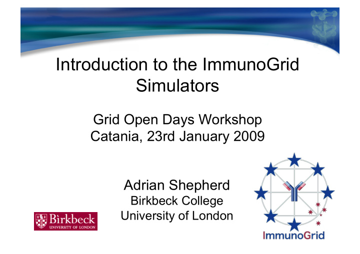 introduction to the immunogrid simulators