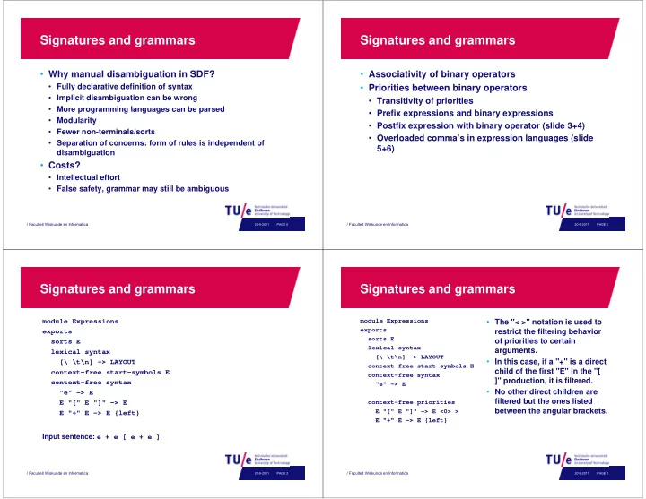 signatures and grammars signatures and grammars
