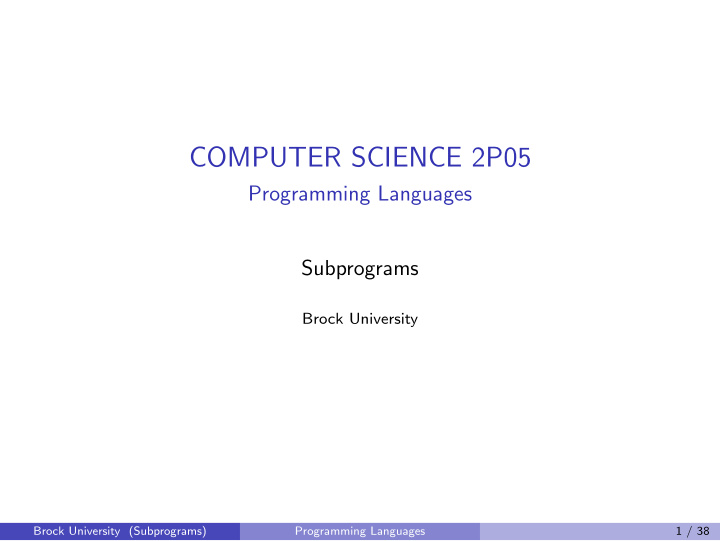 computer science 2p05