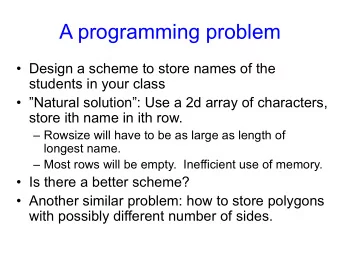A programming problem   Design a scheme to store names of the  students in your class