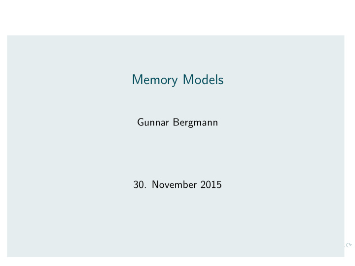 memory models