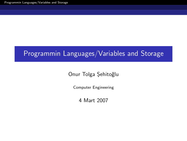 programmin languages variables and storage