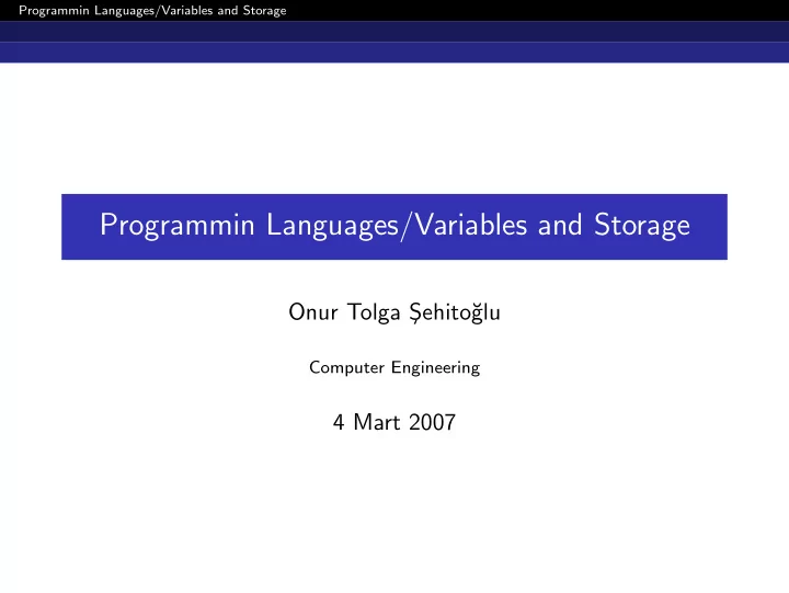programmin languages variables and storage