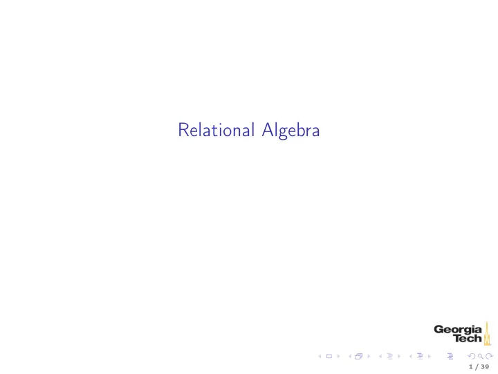 relational algebra