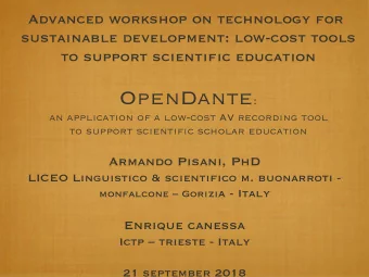 Table of contents  Introduction  The school: Liceo m. buonarroti  OpenDante basic ideas  the