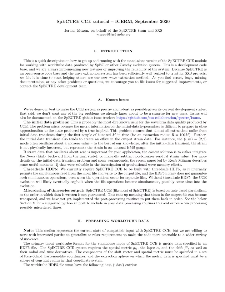 spectre cce tutorial icerm september 2020