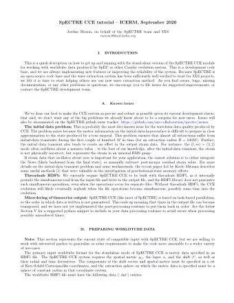 SpECTRE CCE tutorial  ICERM, September 2020  Jordan Moxon, on behalf of the SpECTRE team and SXS