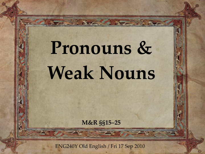 pronouns weak nouns