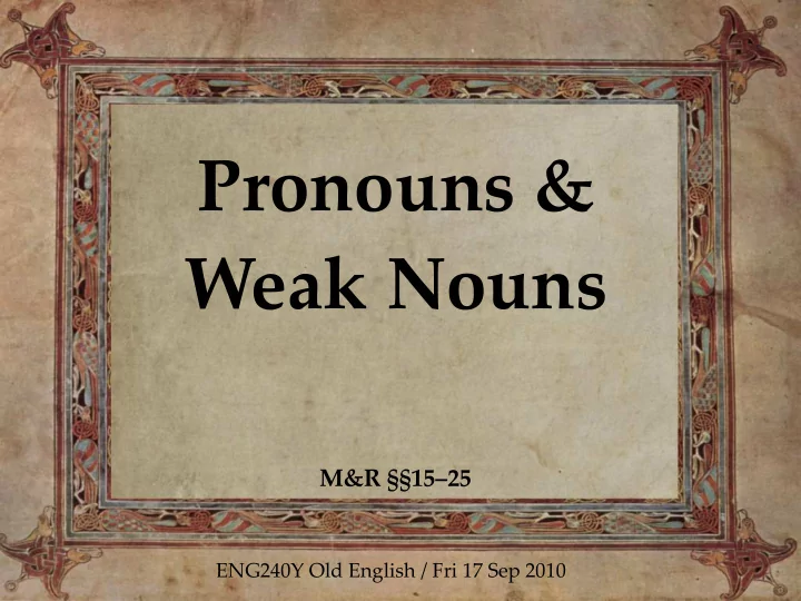 pronouns weak nouns