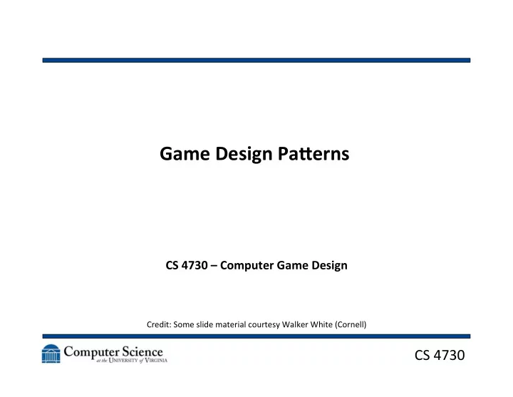 game design pa erns