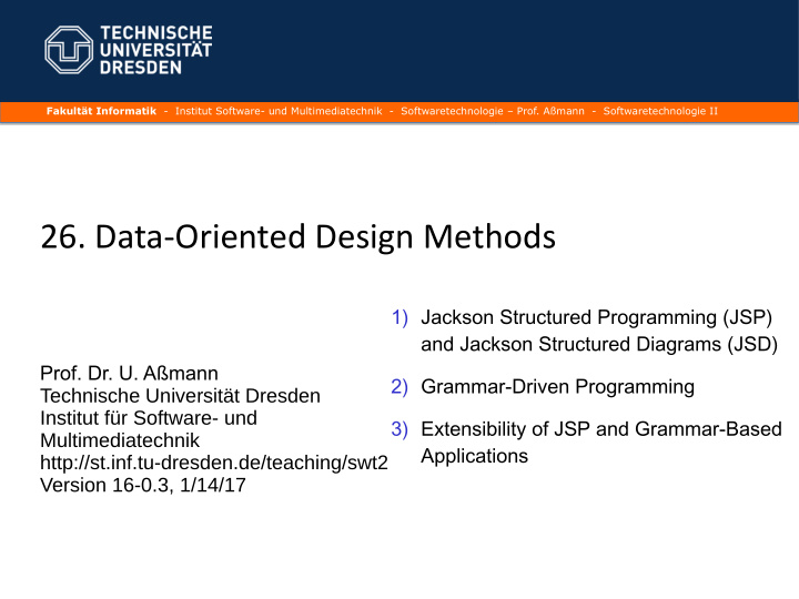 26 data oriented design methods