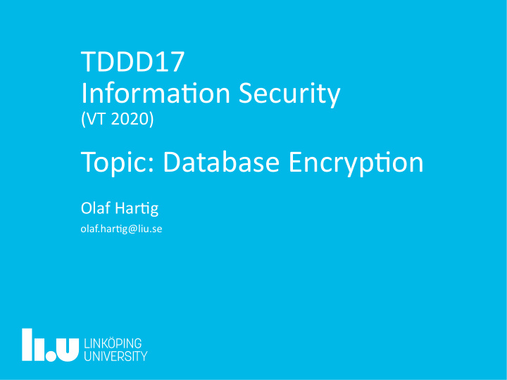 tddd17 informatjon security