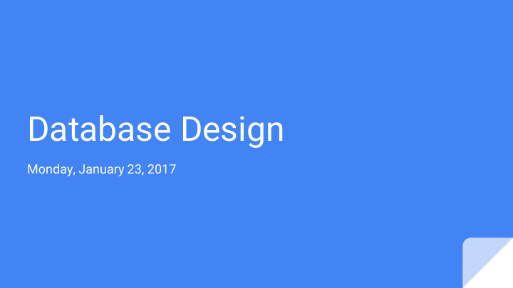 database design