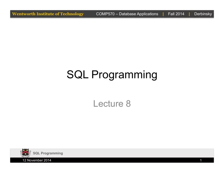 sql programming