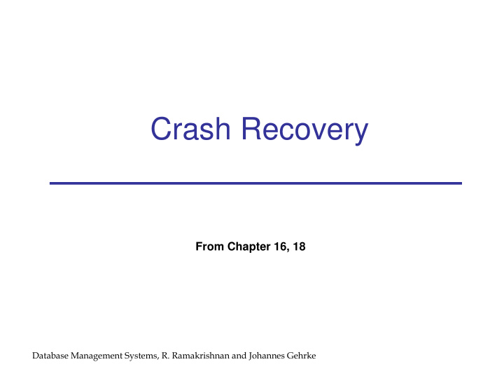 crash recovery