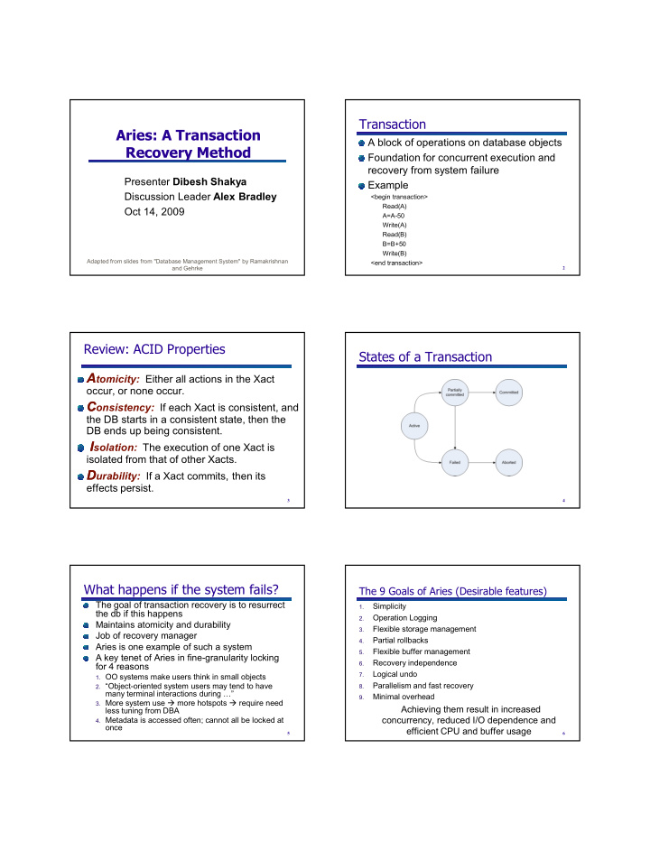 a block of operations on database objects