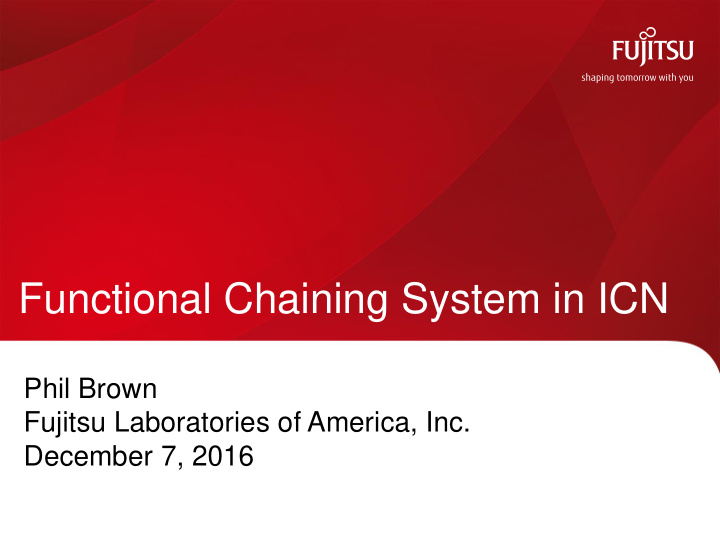 functional chaining system in icn