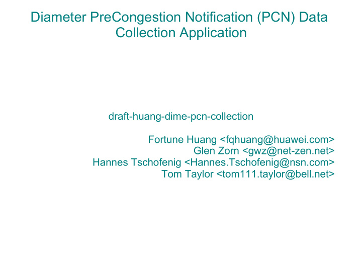 diameter precongestion notification pcn data collection